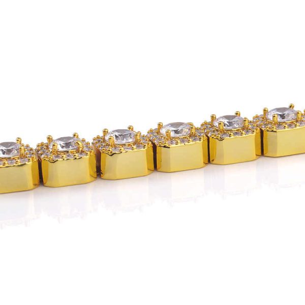 10mm Fashion Width Luxury Fashion Jewelry 14k Men's Gold AAA Zircon Ice Out Micro Pave Silver / Gold Tennis Bracelet
