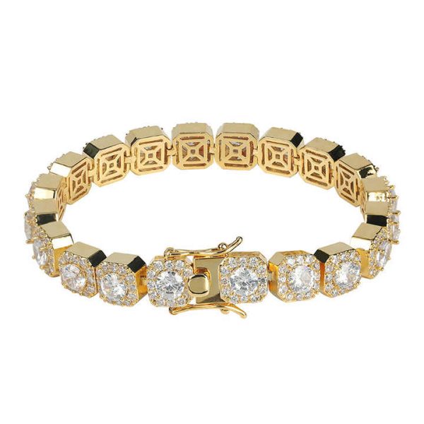 10mm Fashion Width Luxury Fashion Jewelry 14k Men's Gold AAA Zircon Ice Out Micro Pave Silver / Gold Tennis Bracelet