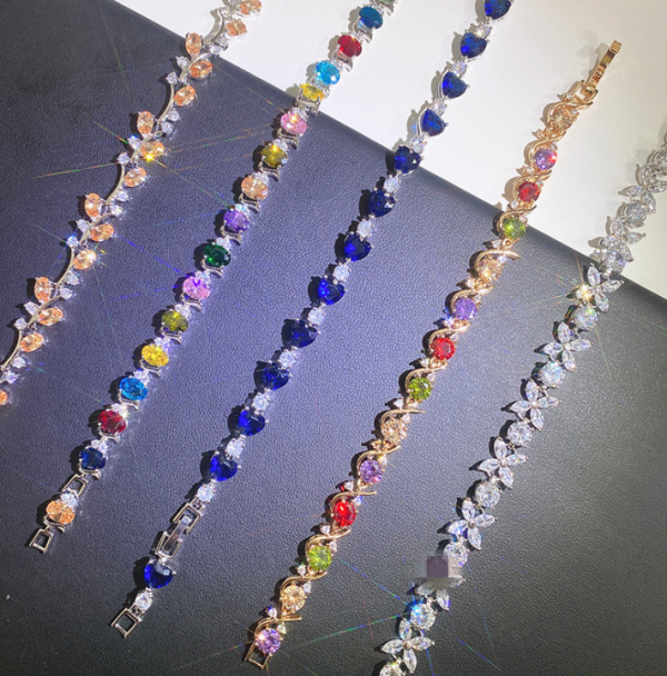Hot Sale 2022 Women Silver Gold Jewelry CZ Cooper Alloy Tennis Bracelet