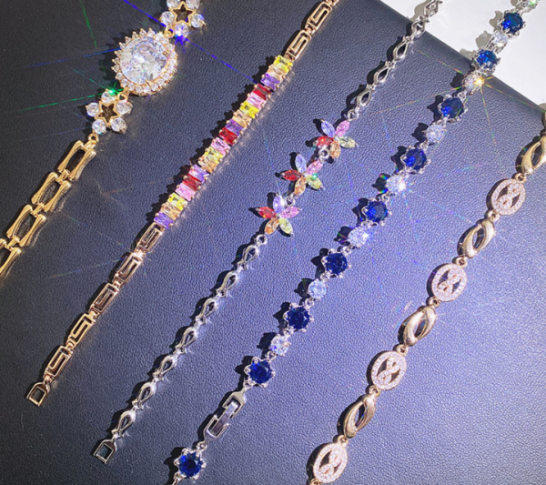 Hot Sale 2022 Women Silver Gold Jewelry CZ Cooper Alloy Tennis Bracelet