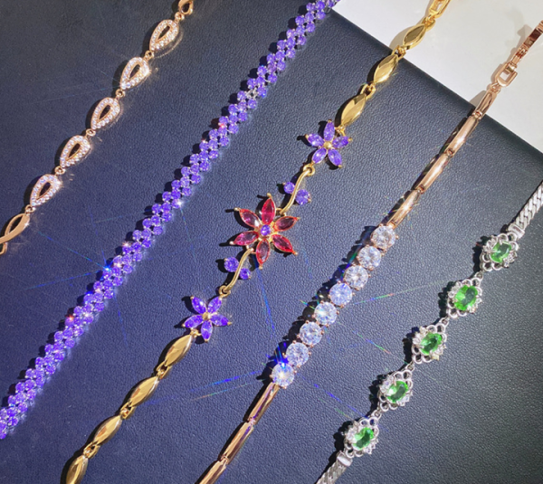 Hot Sale 2022 Women Silver Gold Jewelry CZ Cooper Alloy Tennis Bracelet