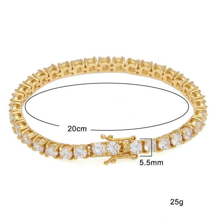 Tennis Bracelet with Hiphop Diamond Tennis Chain for Men Zirconia Bracelets Gift Wholesale Jewelry