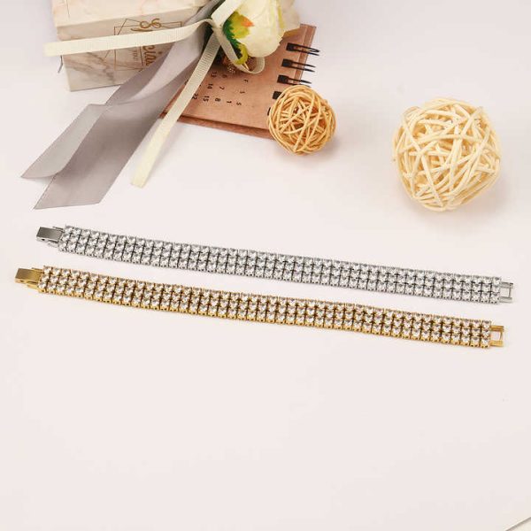 Fashion Trend Charm Gold Jewelry Wholesale Stainless Steel Tennis Bracelets Luxury Bracelets Women