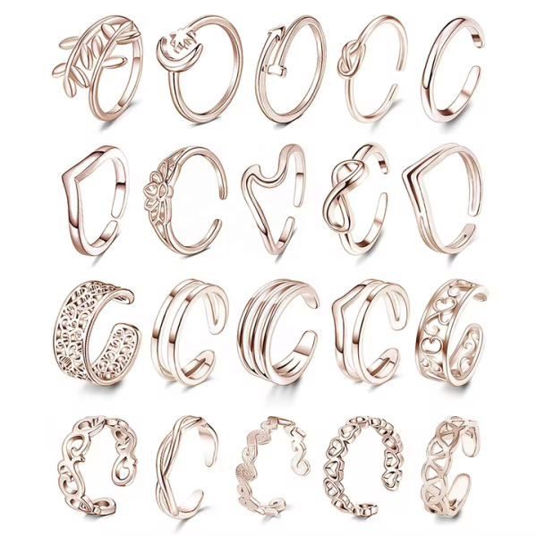 Fashion Vintage Cutout Star Moon Sandals Jewelry Adjustable Barefoot Beach Toe Rings for Women