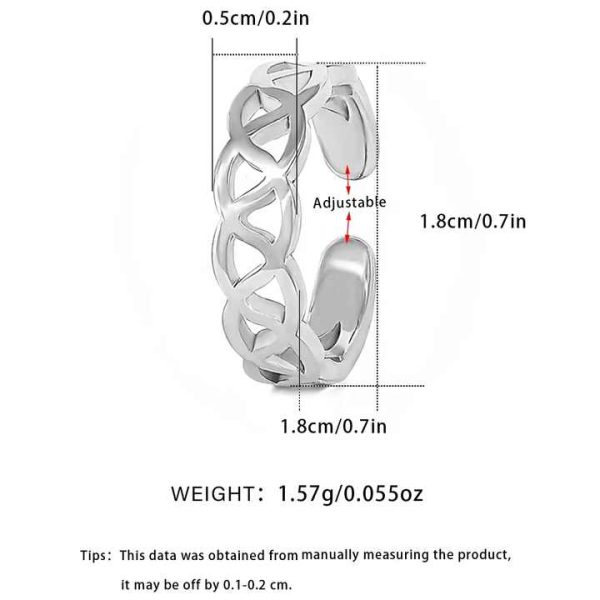 Summer Fashion Jewelry 925 Sterling Silver Toe Ring Open Adjustable Toe Rings for Women