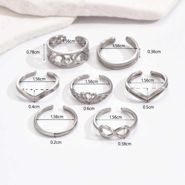 Wholesale Fitted Stainless Steel Silver Gold Diamond Fine Fashion Jewelry Toe Rings Waterproof for Women Feet Piercing Jewelry
