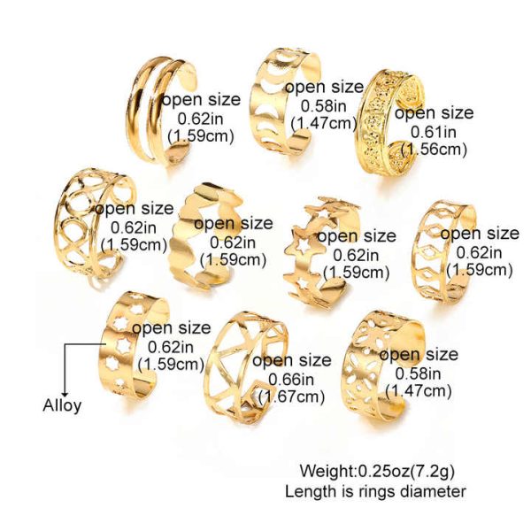 Wholesale Hot Open Toe Rings Custom Geometric Patterns Summer Beach Toe Accessories Star and Moon Fashion Personalized Toe Rings