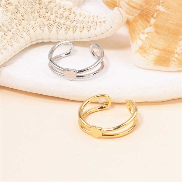 Heart Toe Ring for Women 18K Gold Plated Jewelry Small Size Adjustable Open Tail Stacking Rings Summer Beach Foot Jewelry 2 -