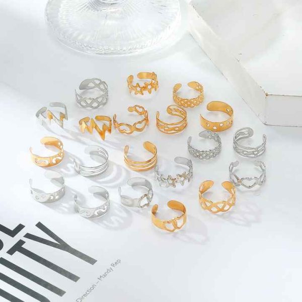 Wholesale Amazon Adjustable Silver & Gold Plated Open Band Rings Summer Beach Toe Rings for Women & Girls Perfect Gift Idea