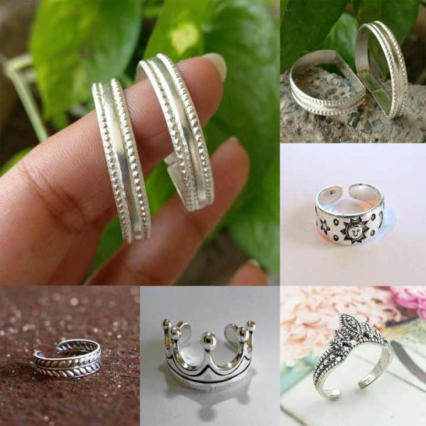 Hot Selling Fine Jewelry Diamond Toe Ring Opening Foot Rings Silver 14k Gold Women Toe Rings Adjustable