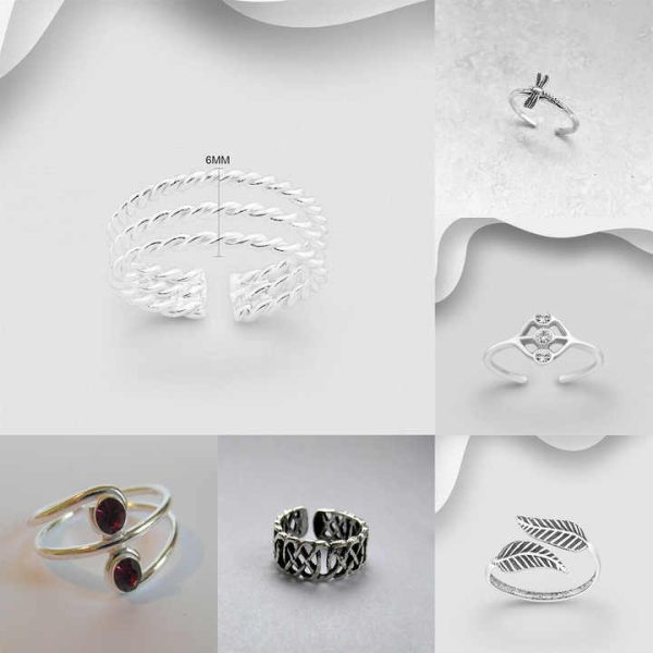 Hot Selling Fine Jewelry Diamond Toe Ring Opening Foot Rings Silver 14k Gold Women Toe Rings Adjustable