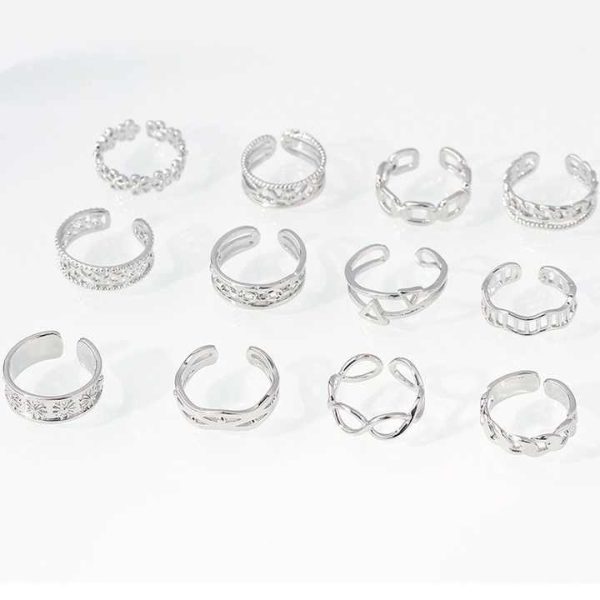 Ins Fashion New Creative Diamond Encrusted Open Nail Ring Niche Design Personality Simple Flower Nail Ring Joint Ring