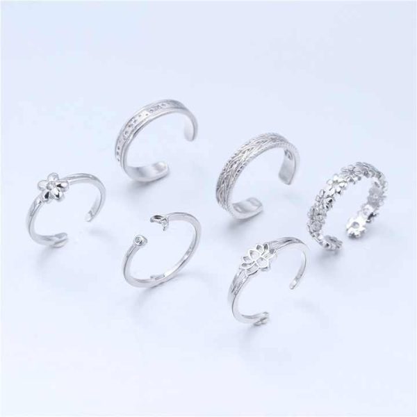 Ins Fashion New Creative Diamond Encrusted Open Nail Ring Niche Design Personality Simple Flower Nail Ring Joint Ring