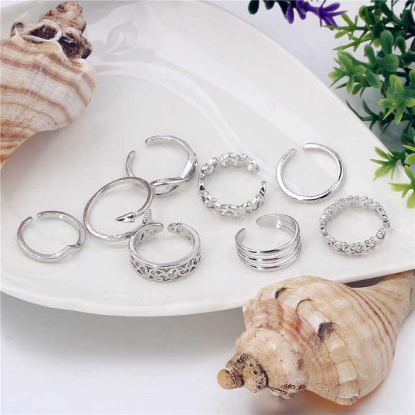 Ins Fashion New Creative Diamond Encrusted Open Nail Ring Niche Design Personality Simple Flower Nail Ring Joint Ring