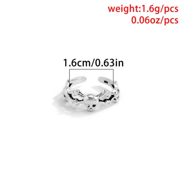 Beach Holiday Style Cross Skull Open Toe Ring Geometric Simple Vintage Foot Decoration Jewelry