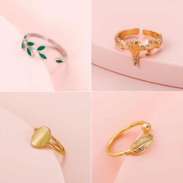 Vintage Geometric Metal Open Knuckle Ring Beach Tail Ring Toe Rings for Women