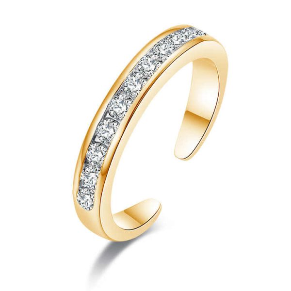 Latest C Shape Zircon Crystal Foot Ring Adjustable Opening Toe Ring for Women Girl Summer Beach Vacation Jewelry Finger Toe Ring