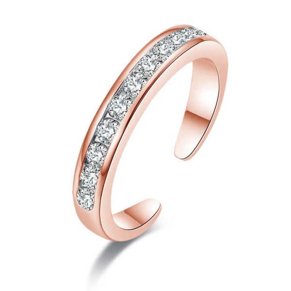 Latest C Shape Zircon Crystal Foot Ring Adjustable Opening Toe Ring for Women Girl Summer Beach Vacation Jewelry Finger Toe Ring