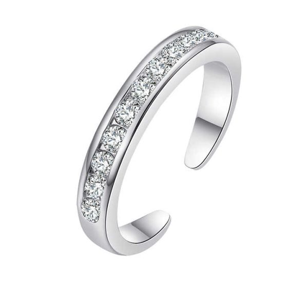 Latest C Shape Zircon Crystal Foot Ring Adjustable Opening Toe Ring for Women Girl Summer Beach Vacation Jewelry Finger Toe Ring