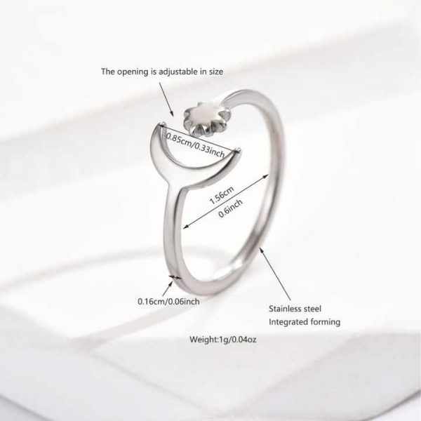 Fashion Women Stainless Steel Star and Moon Charm Cuff Rings Opening Adjustable Toe Ring