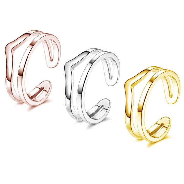 Stainless Steel Jewelry Newest Summer Foot Jewelry Adjustable Different Styles Fashion Plated 18K Gold Toe Rings for Women