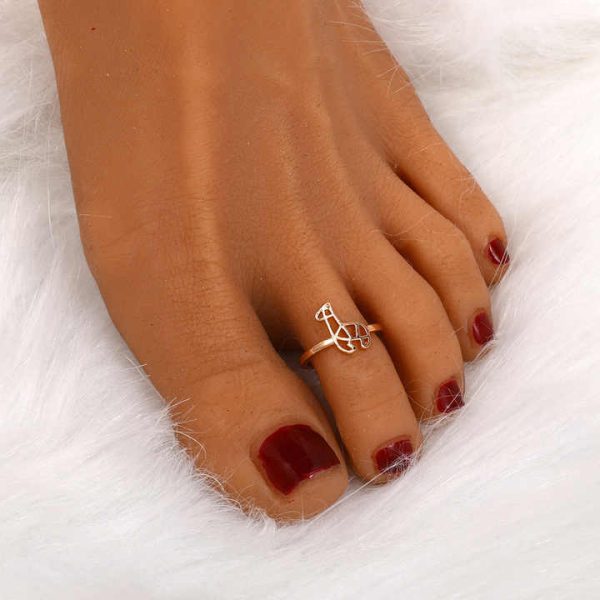 European American Popular 8*10 Rectangular Emerald Simulation Women's Toe Ring Jewelry