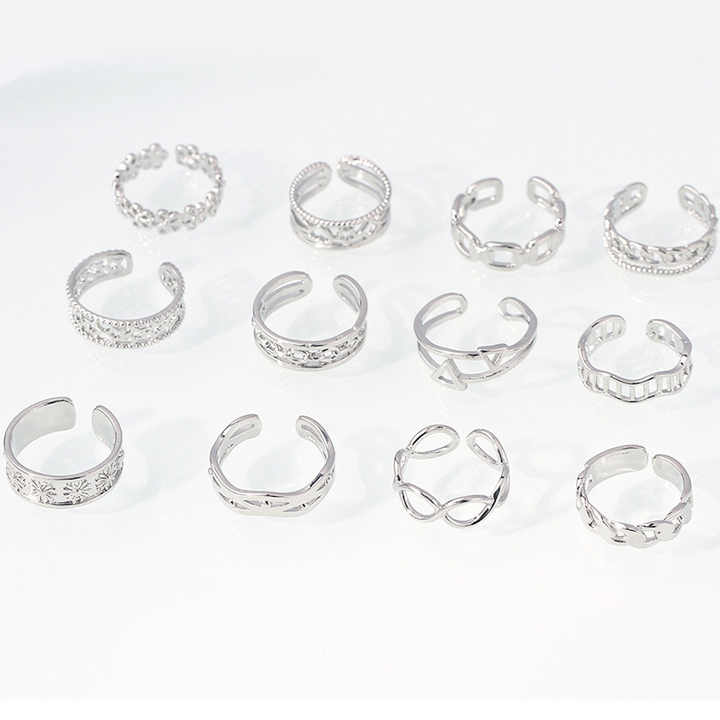 Summer Knuckle Foot Adjustable Ring 37 Styles 18K Gold Plated Jewelry Geometric Heart Toe Chain Adjustable Toe Rings