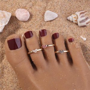 18K Gold 6mm Round Sphere Double Ball Open Adjustable Knuckle Ring Stainless Steel Fashion Jewelry Toe Rings for Women