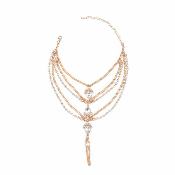 Bohemian Newest Barefoot Sandals Fashion Foot Chain Jewelry Cristal Anklet With Toe Ring in Body Jewelry Foot for Women
