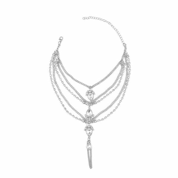 Bohemian Newest Barefoot Sandals Fashion Foot Chain Jewelry Cristal Anklet With Toe Ring in Body Jewelry Foot for Women