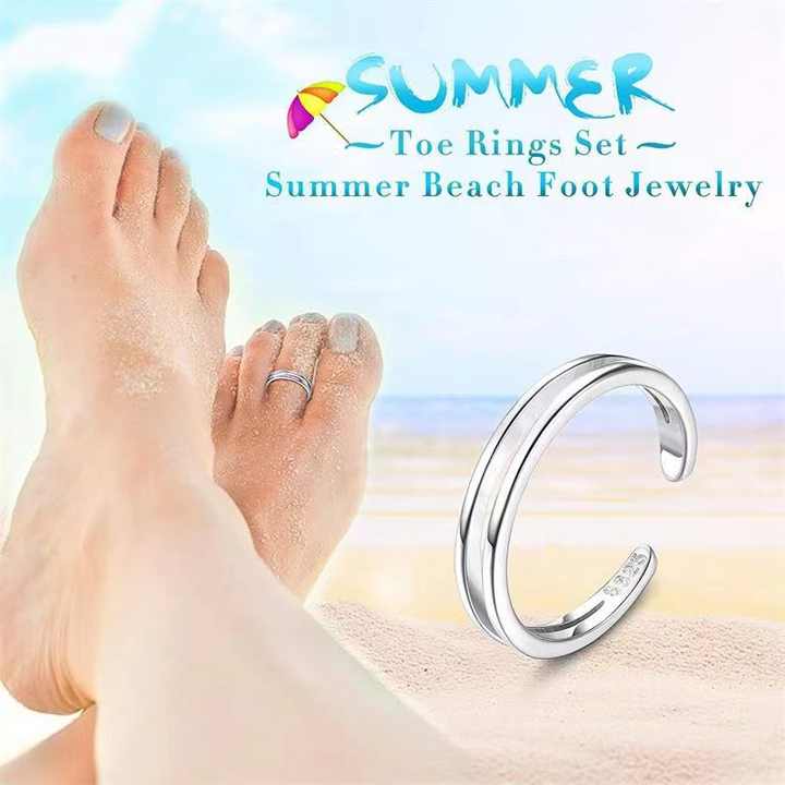 Newest Fashion Jewelry S925 Silver Toe Rings Waterproof Beach Travel Toes Ring Anillo Del Dedo Del Pie